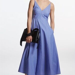 COS Elegant Blue Striped Dress